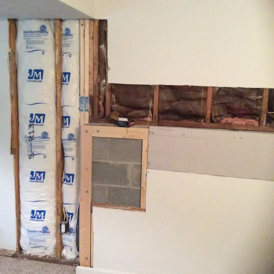 Wall insulation replacement during Contents Cleaning & Restoration in Lower Windsor